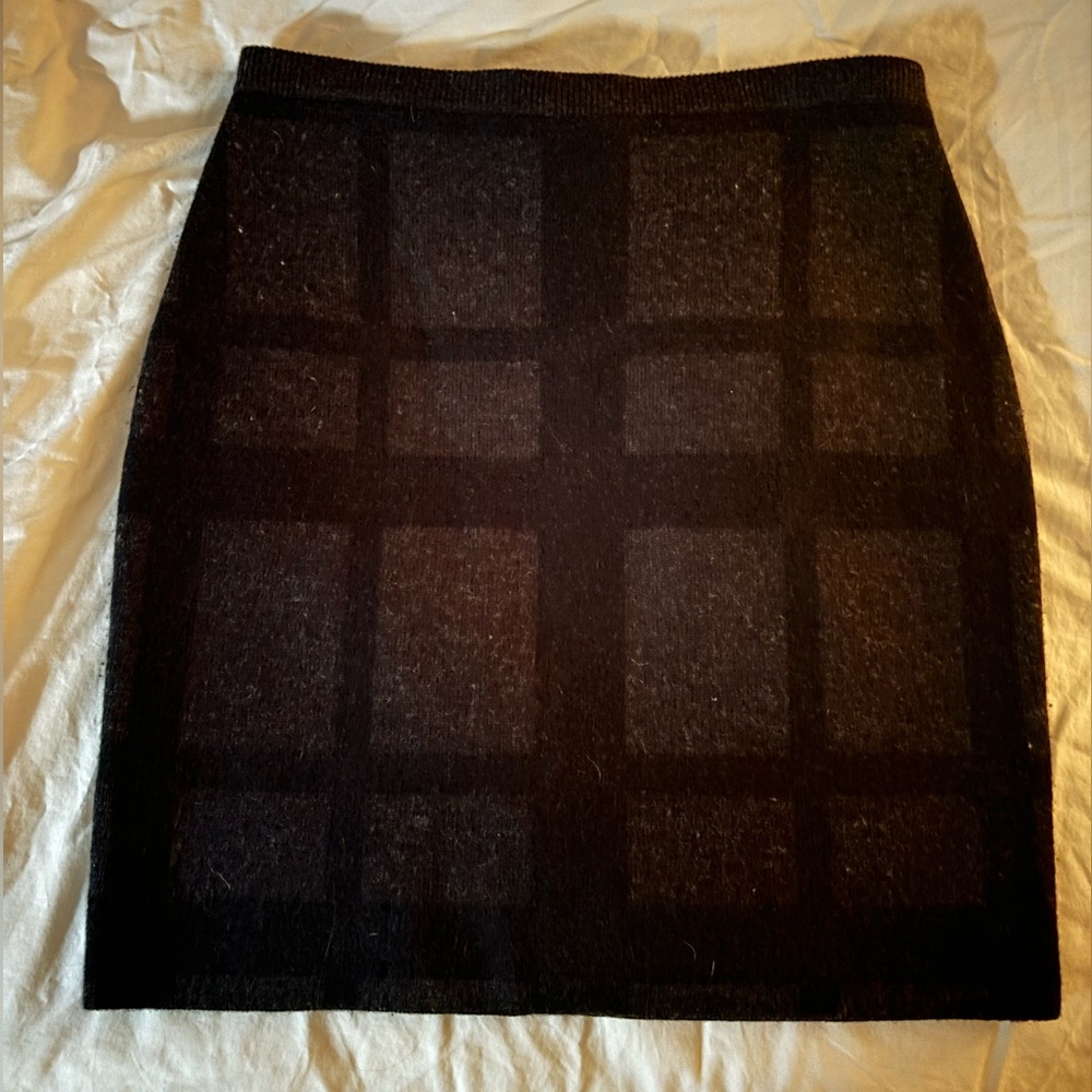 Black Plaid Pencil Skirt